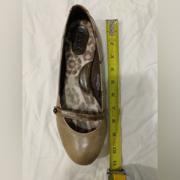 Born Leather Mary Jane Shoes Taupe Beige 9 Classic Ballet Flat Strap Cute - Picture 14 of 14